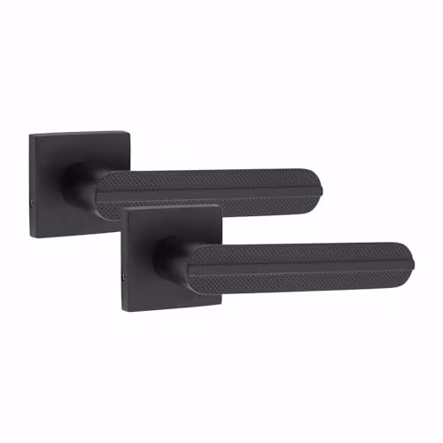 Golden Grace Lima Lever Door Handles on Square Rose, Matt Black Finish