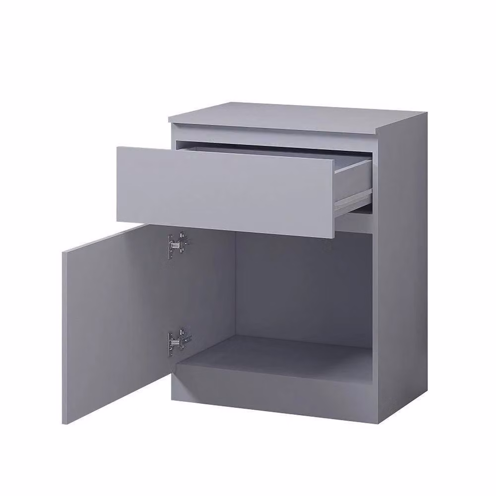 ERGOVEXA Modern Matt Grey Multi Storage Cabinet Unit with 1 Door and 1 Drawer – 2