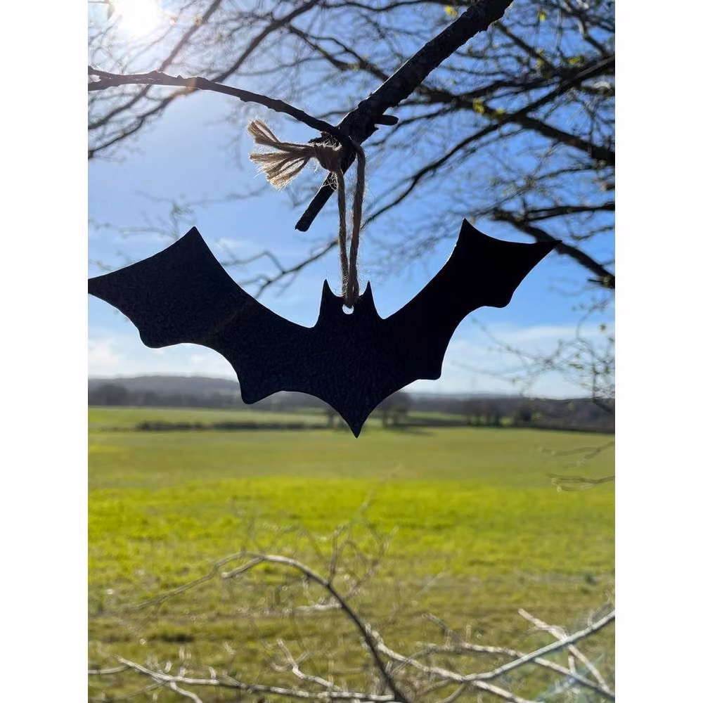 Poppyforge Hanging Bat Garden Art Metal Figures, Pack of 3, Black, W20 x H8 cm – 3