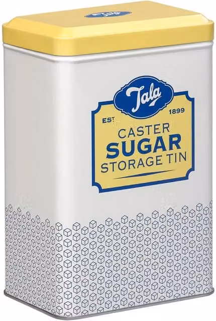 Tala Geometric Multicolour and White Metal Airtight Caster Sugar Storage Tin