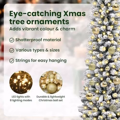 vidaXL Artificial Christmas Tree in White, Height: 150 cm – 6