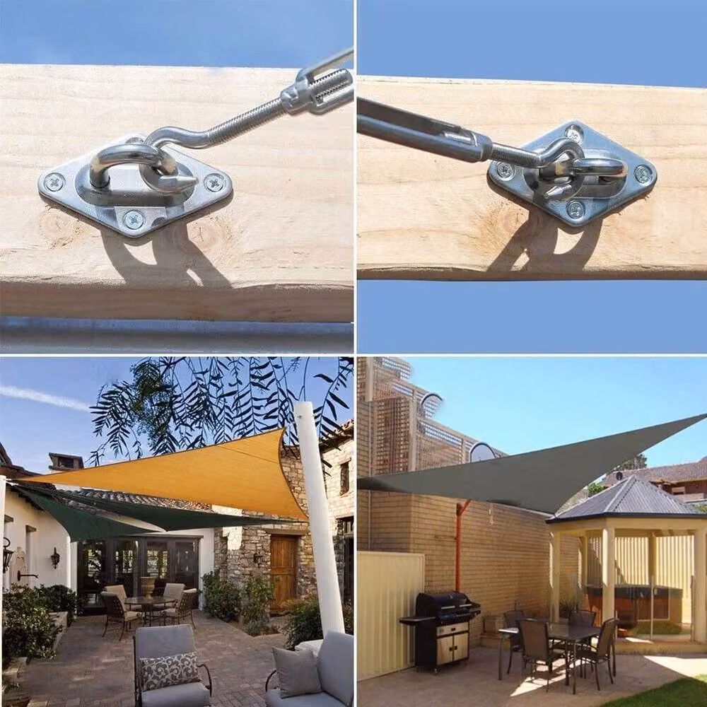 NESTLUNE Stainless Steel Fixing Kit for Garden Canopy Awning Attachments in Silver, 100 x 100 cm – 3