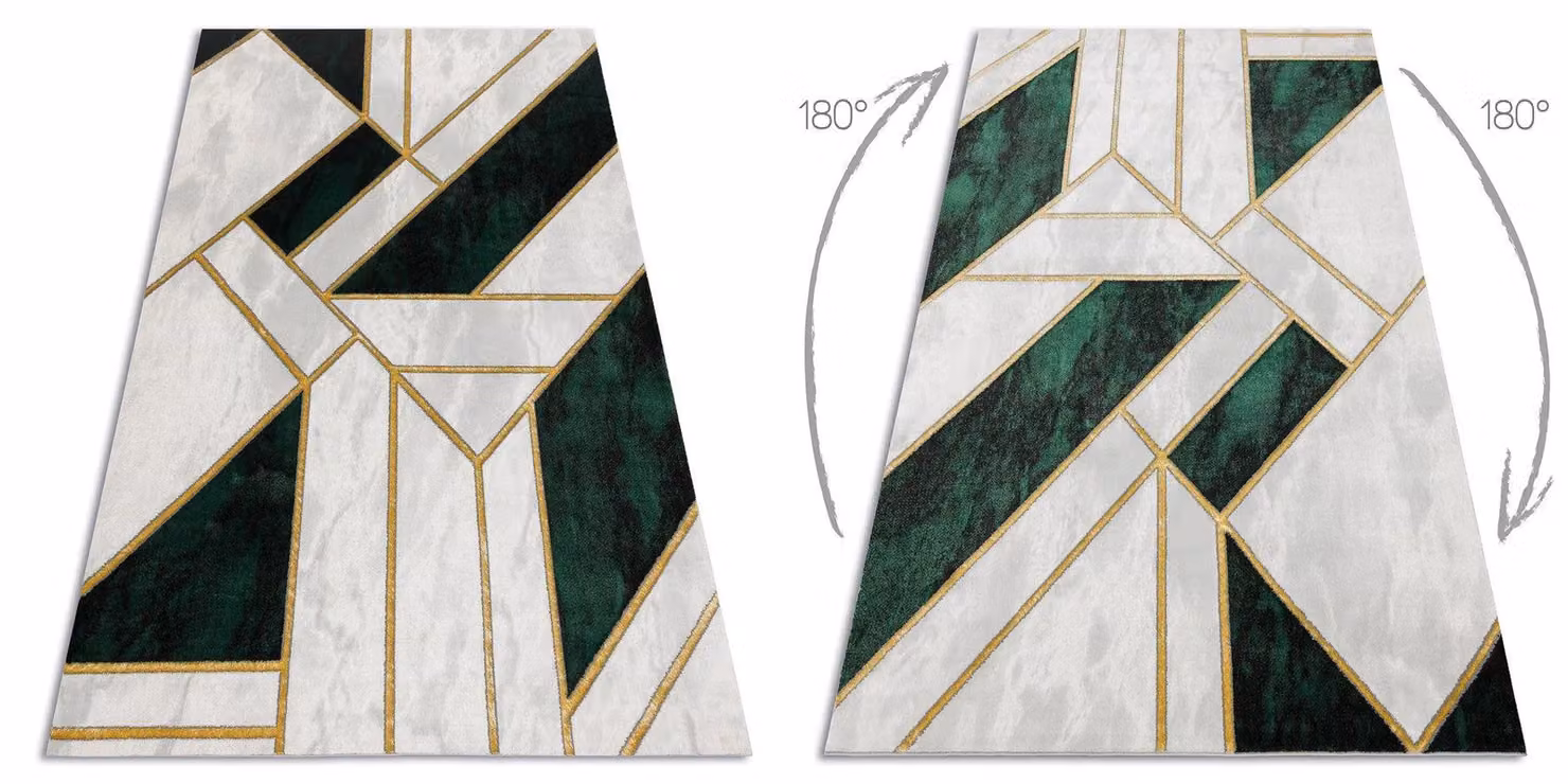 RugsX Emerald Green Geometric Rectangular Rug W: 80 cm, L: 150 cm – 2