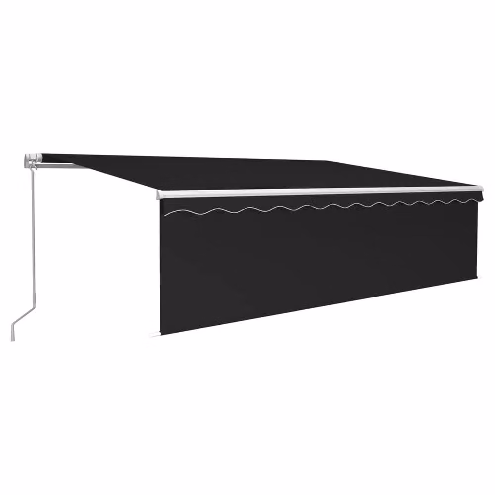 Berkfield Home Manual Retractable Awning with Blind, Anthracite and Black, W: 5 m, D: 3 m – 2