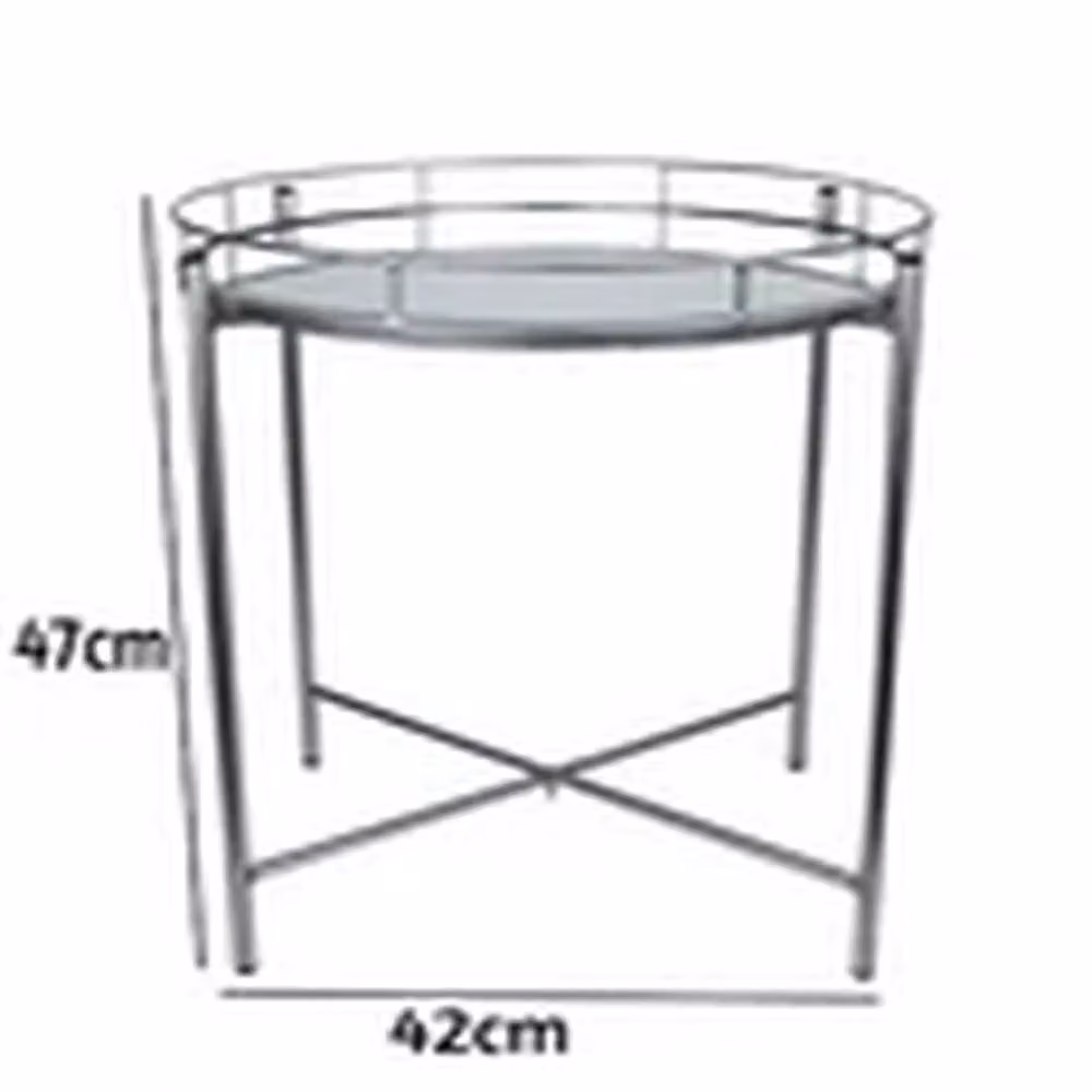 Havendro Silver Metal and Glass Round Side Table – 2