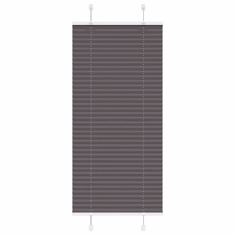 Berkfield Home Single Pleat Polyester Blind in Black and Anthracite, W: 55 cm, H: 150 cm – 1