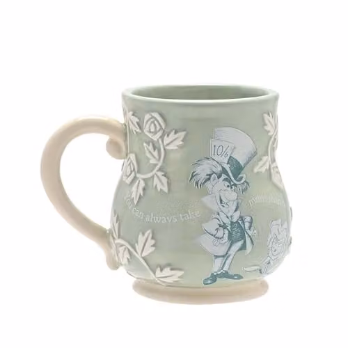 Widdop and Co Disney Alice in Wonderland Mad Hatter Ceramic Embossed Mug in Green – 1