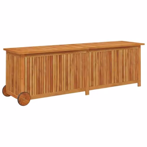 vidaXL Garden Storage Box with Wheels in Brown Rustic Acacia Wood W/D/H: 150 x 50 x 58 cm – 1