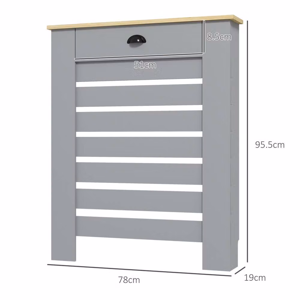 STILVORA Radiator Cover with Drawer in Grey Matt MDF – 2