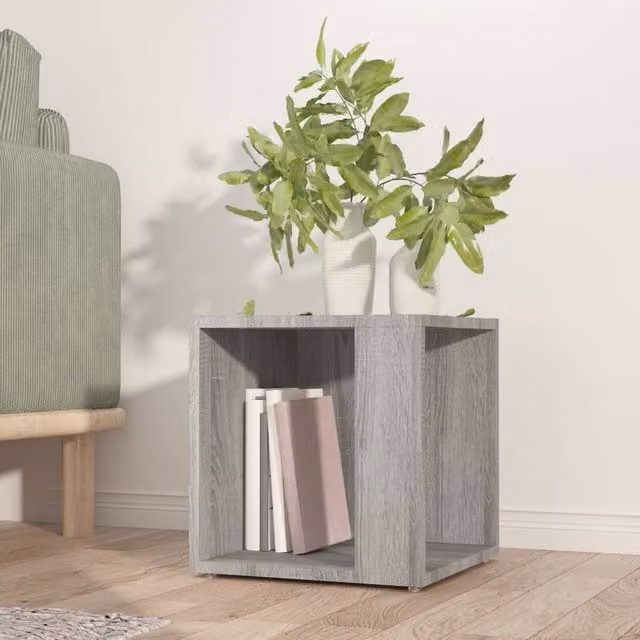 Berkfield Home Grey Sonoma Side Table in Engineered Wood, W/D/H: 33 x 33 x 34.5 cm