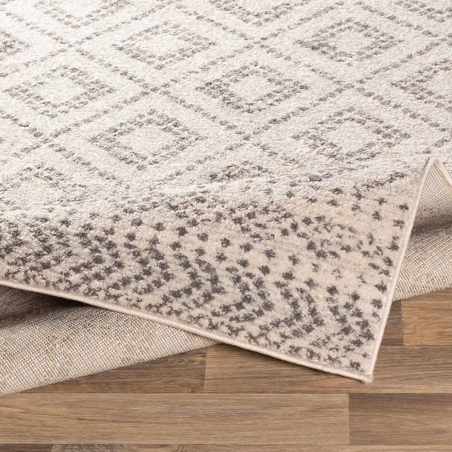 Livabliss Sunderland Boho Geometric Rug in Grey and White, W: 140 cm, L: 200 cm – 2