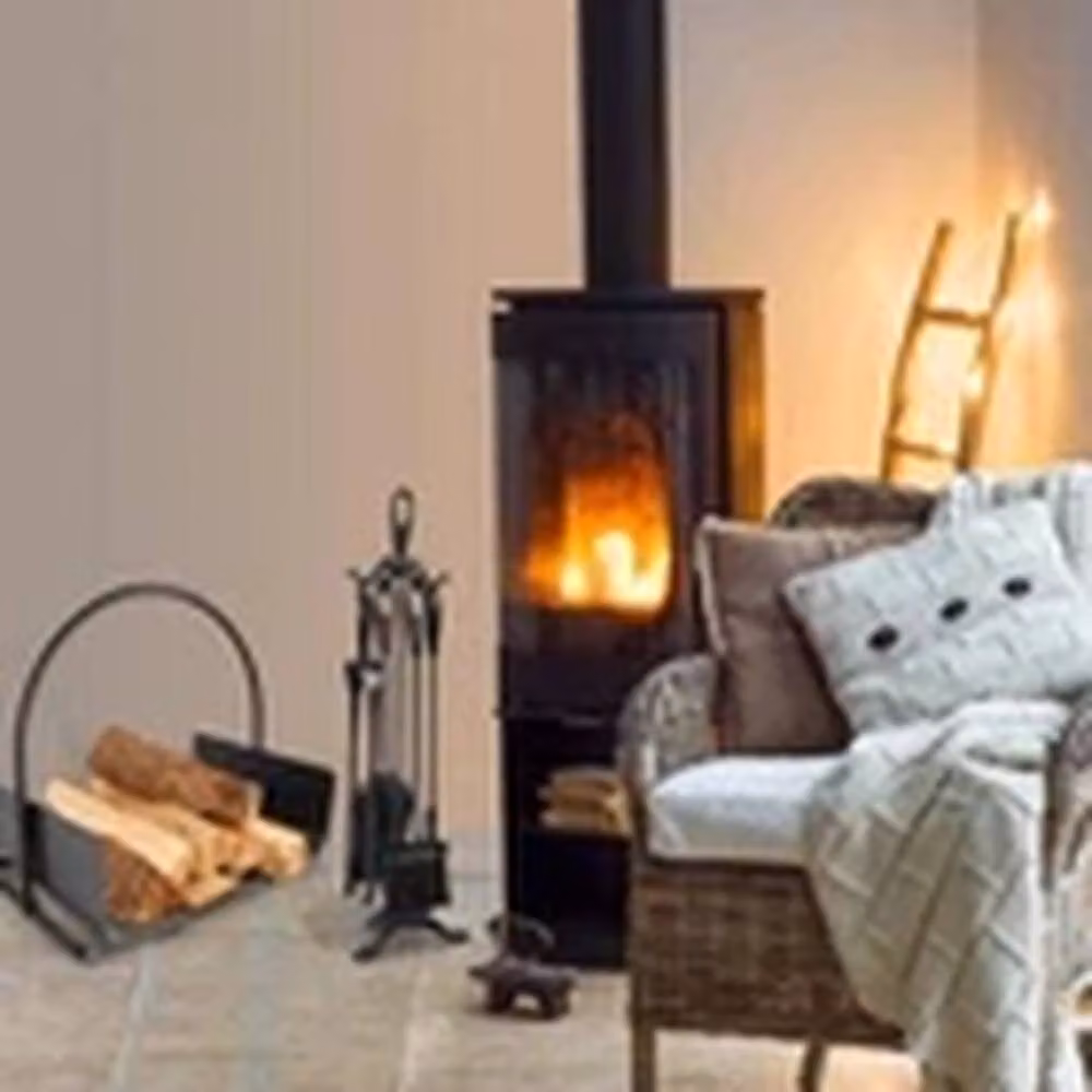 EONLION 5-Piece Fire Companion Set with Stand in Black for Log Burners – 3