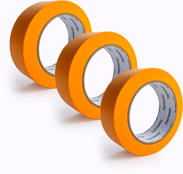 Hemway Premium Painters Masking Tape, Orange, Pack of 3, W: 36 mm, L: 50 m