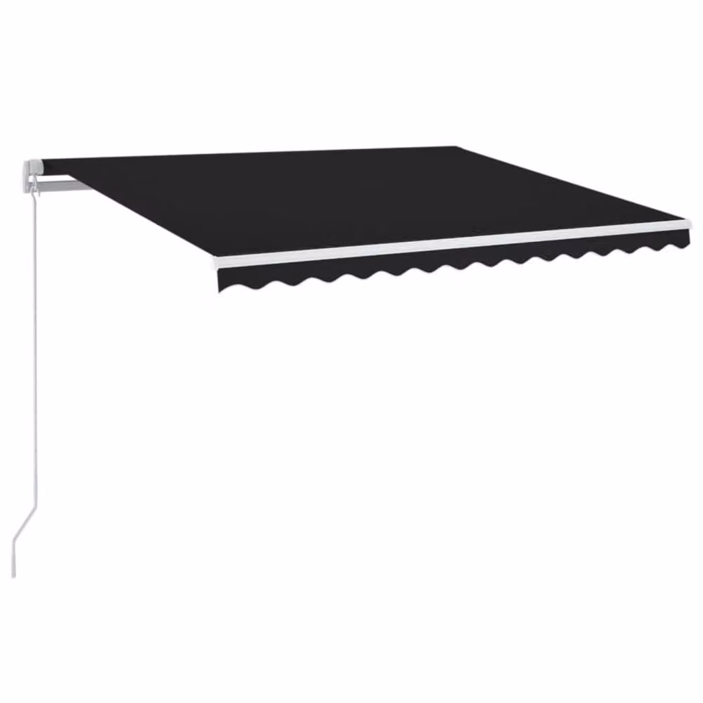 Berkfield Home Manual Retractable Awning with LED, Anthracite, W: 350 cm, D: 250 cm – 2