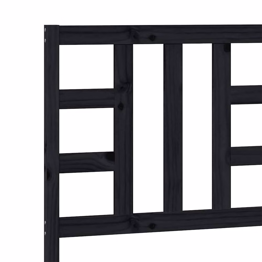 Berkfield Home Beautiful Solid Wood Pine Bed Headboard in Black, W/D/H: 81 x 4 x 100 cm – 5