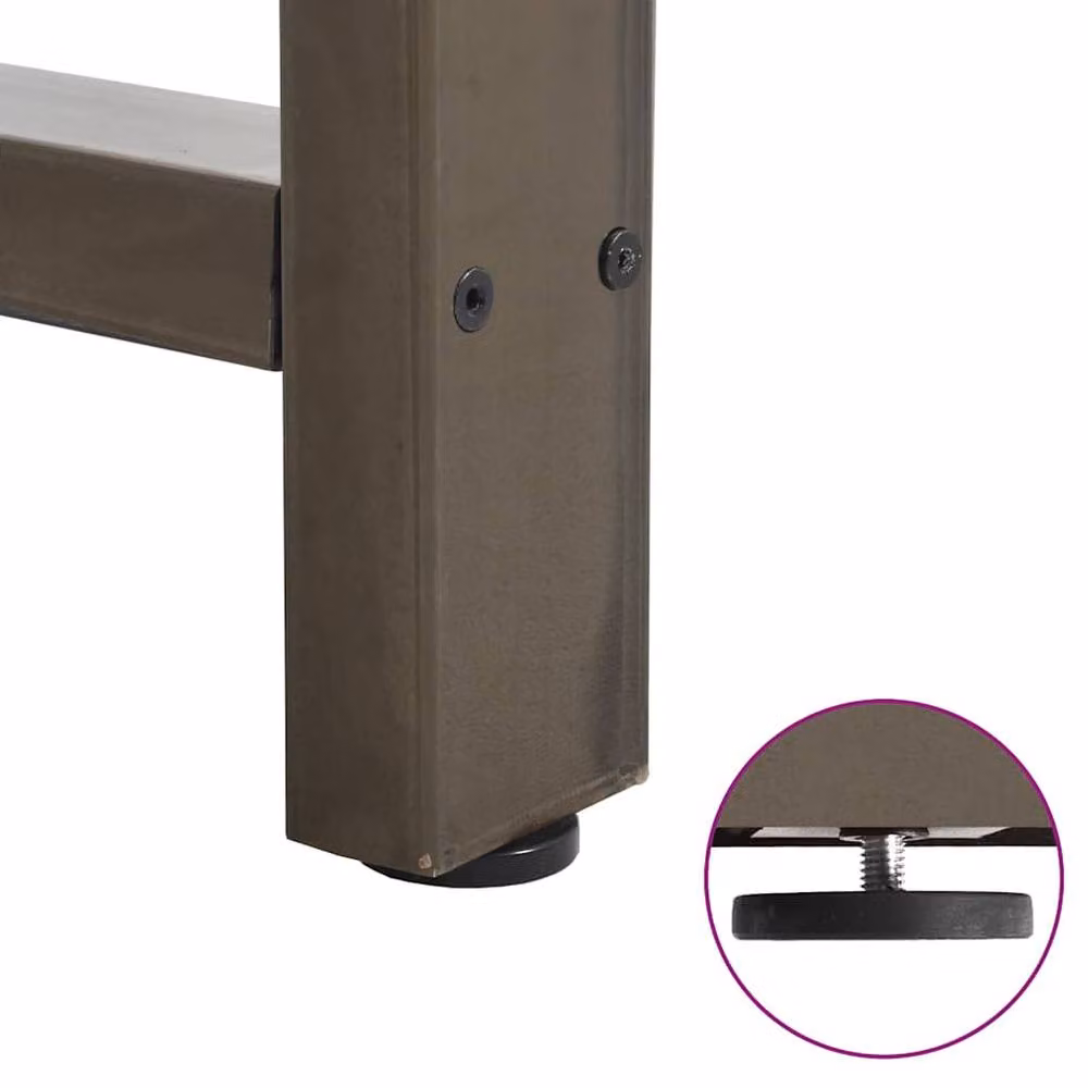 Berkfield Home Modern Coffee Table Legs in Grey Steel, 2 Pieces, W: 50 cm, H: 72-73 cm – 5