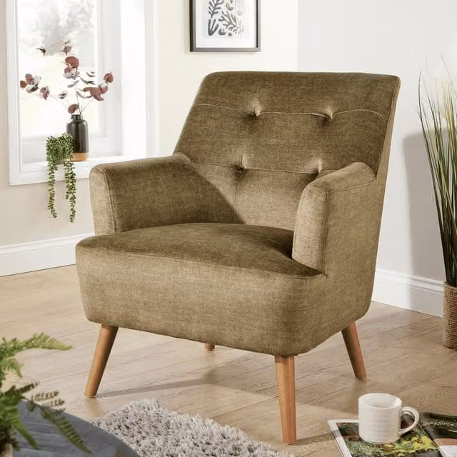 Home Source Arta Modern Upholstered Accent Chair in Green – 1