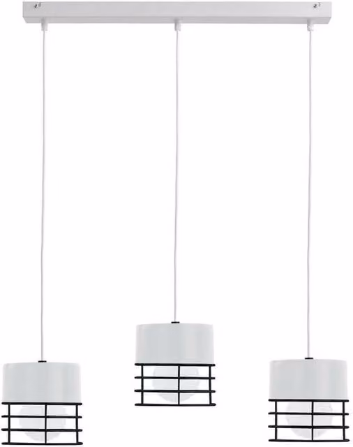 Netlighting Ohio Bar Pendant Ceiling Light in White or Black, 60 cm, 3x E27, Dimmable