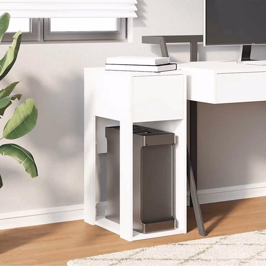 Berkfield Home Computer Tower Stand with Drawer, White, W/D/H: 30 x 44 x 74 cm – 3