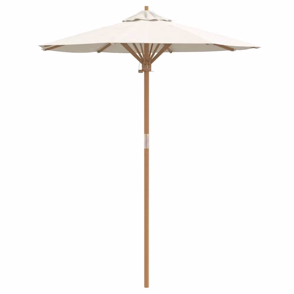 Berkfield Home Elegant White Garden Umbrella with Bamboo Frame, W/D/H: 231 x 181 x 180 cm – 3