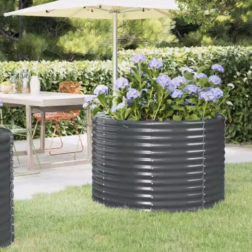 vidaXL Steel Planter Tub, Anthracite, W: 100 cm, D: 100 cm, H: 68 cm – 2