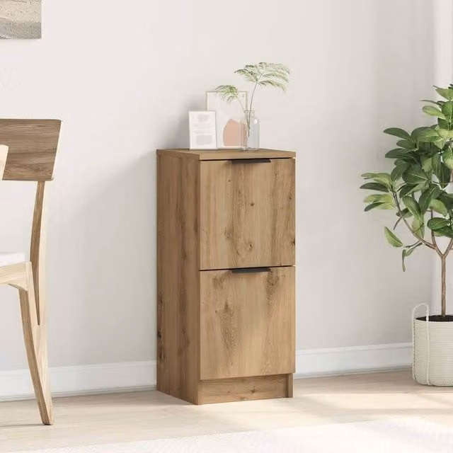 Berkfield Home Artisan Oak Sideboard in Brown, W/D/H: 30 x 30 x 70 cm – 1