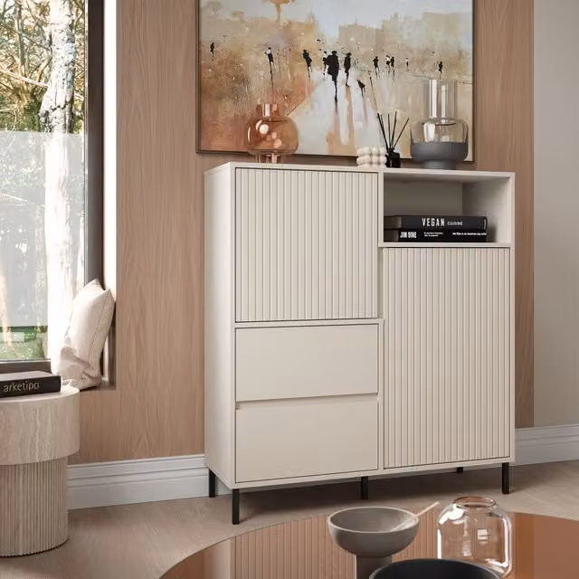 Furniture To Go Scandinavian Style Beige MDF Sideboard