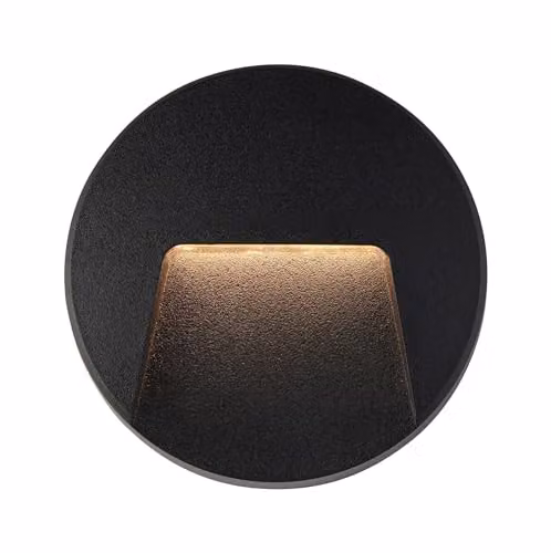 Netlighting Severus Round CCT LED Outdoor Wall and Step Guide Light, Black, IP65 – 1