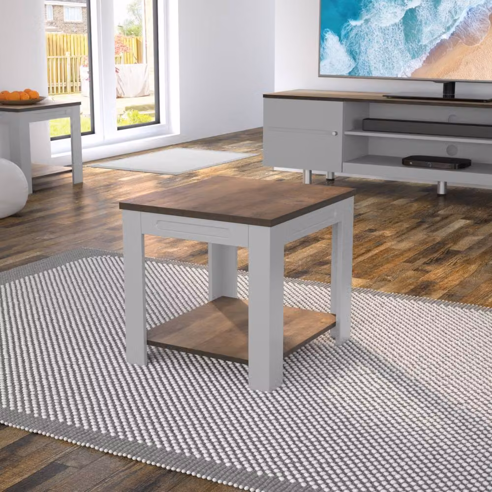 AVF Whitesands Modern Square Side Table in Grey, W: 50 cm, D: 45 cm – 2