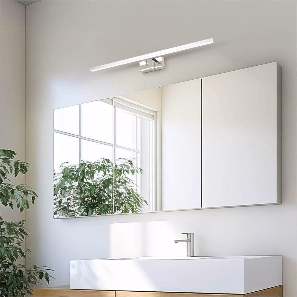 Loops Sleek LED Chrome Mirror Wall Light for Modern Bathrooms, 60 cm – 2