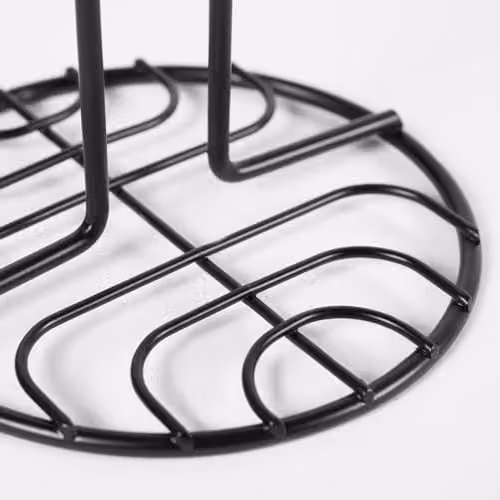 OHS Matte Black Metal Wire Freestanding Kitchen Roll Holder with Non-Slip Base – 2