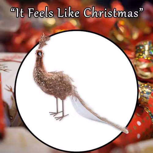 VFM e-Store Brown Peacock Christmas Tabletop Decoration, W: 33 cm, H: 27 cm – 6