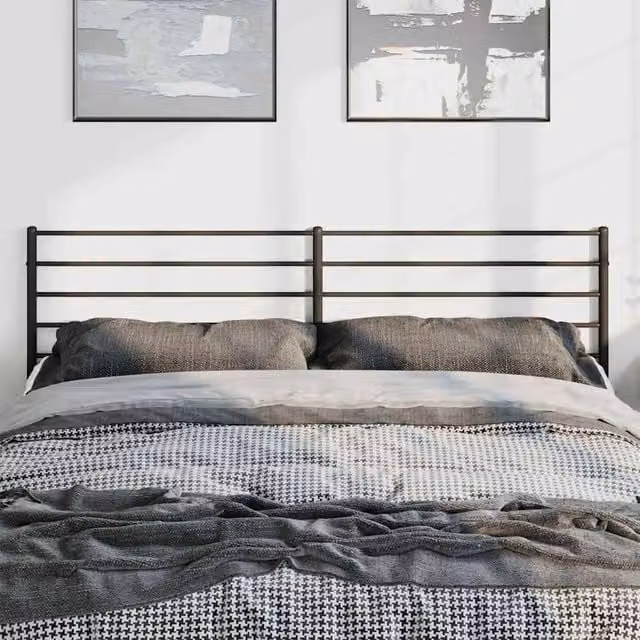 Berkfield Home Modern Matt Black Metal Headboard
