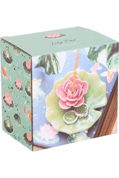 KDMD Lily Pad Ceramic Trinket Dish and Incense Stick Holder in Green – 3