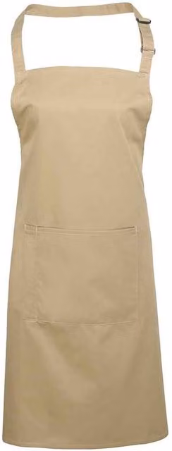 Premier Pocket Bib Apron in Beige