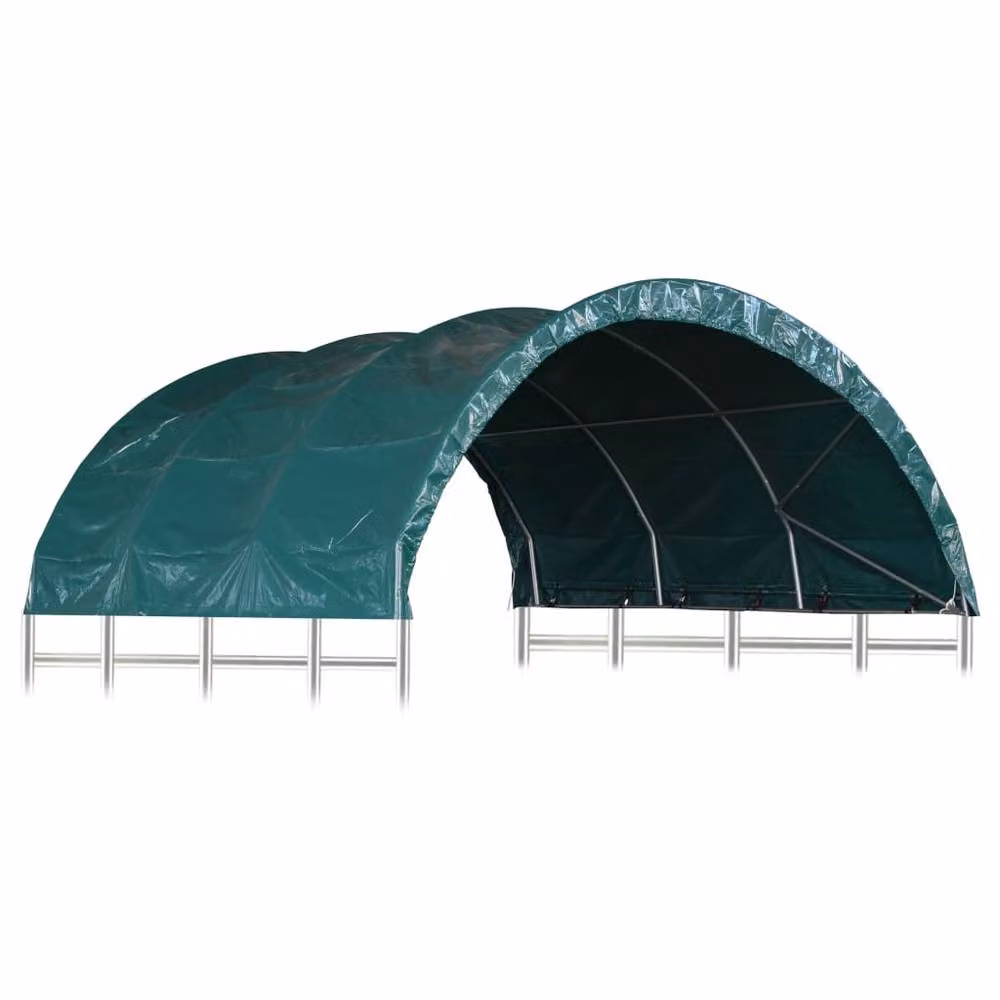 Berkfield Home Green PVC and Steel Curved Dome Livestock Tent W/D/H: 370 x 370 x 160 cm – 3