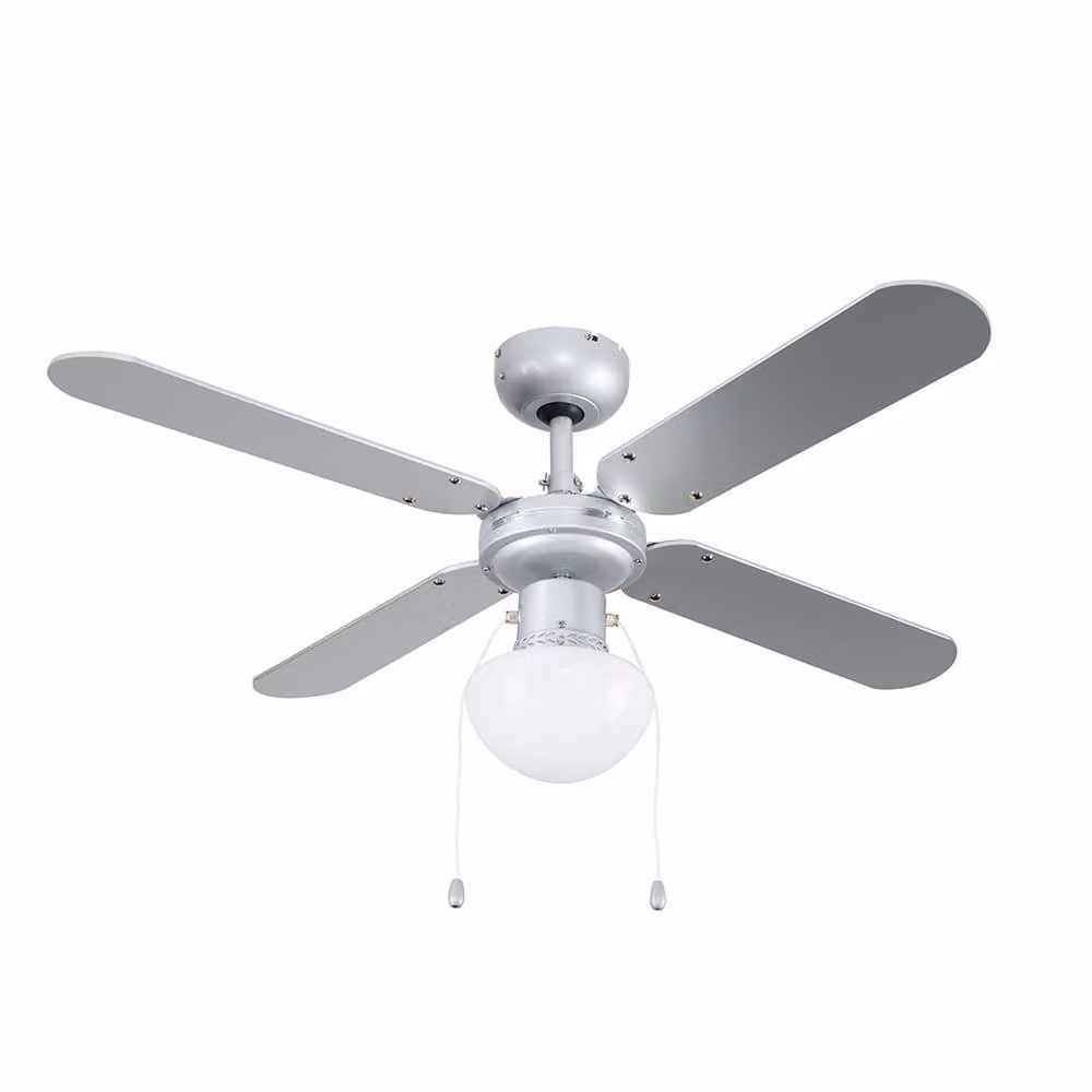 ValueLights Mirage 42 inch 4 Blade Ceiling Light Fan with Remote Control in Chrome, Black and Silver – 2