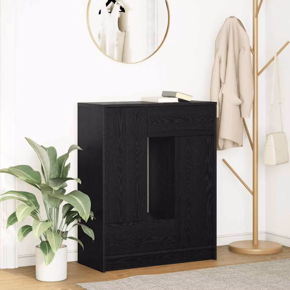 Berkfield Home Modern Sideboard with Drawers and Doors in Black Oak, W/D/H: 73 x 31 x 90 cm – 2