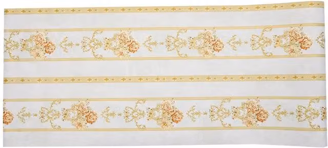 Living and Home White Floral and Botanical Vintage Striped Wallpaper Roll