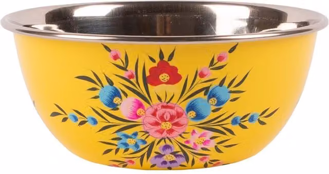 Billy Can Floral Stainless Steel Cereal Bowl in Yellow, 18.5 cm – 3