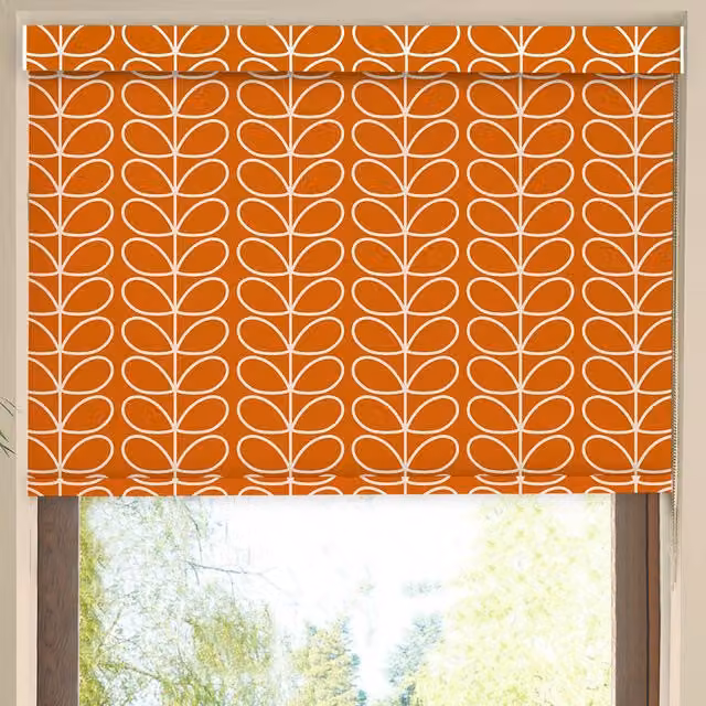 Orla Kiely Linear Stem Translucent Made to Measure Roller Blind in Persimmon Orange