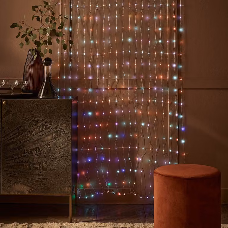 Noma Spectrum LED Remote Control Curtain Lights, Multicolour, 2.5m