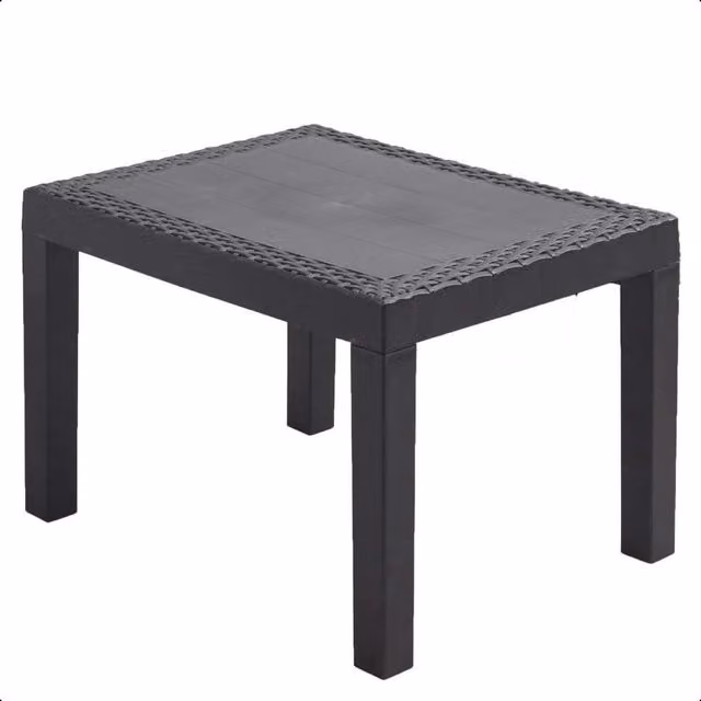 idooka Modern Rattan Style Garden Coffee Table in Anthracite Grey