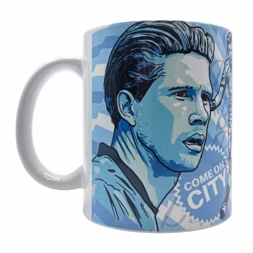 Fan Originals Manchester City Kevin De Bruyne Ceramic Mug in Blue, 325 ml – 2