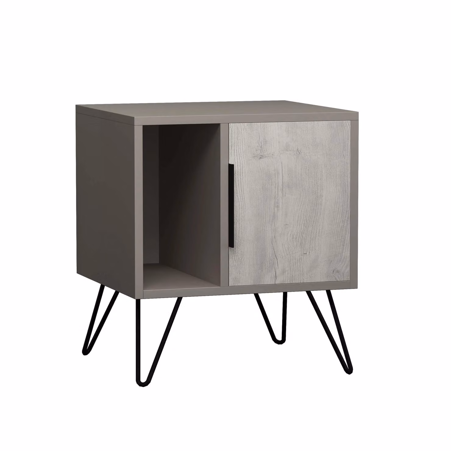 Decortie Glynn Modern Bedside Table Nightstand in Grey and Multicolour, W/D/H: 42 x 50 x 60 cm – 2