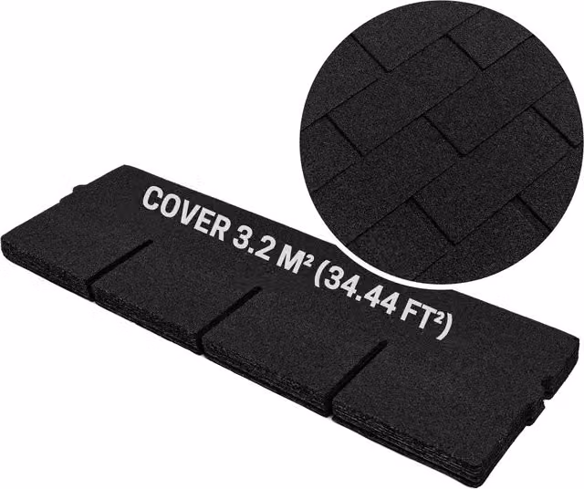Novecrafto Heavy Duty Bitumen Asphalt Roof Shingles, Black, 20 Pieces, W: 100 cm, H: 34 cm