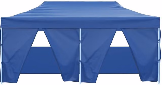 Berkfield Home Professional Folding Party Tent with 4 Sidewalls, Blue, W: 6 m, D: 3 m