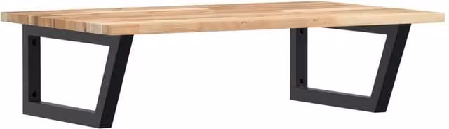 Berkfield Home Wall Mounted Basin Shelf in Brown Acacia Wood and Steel