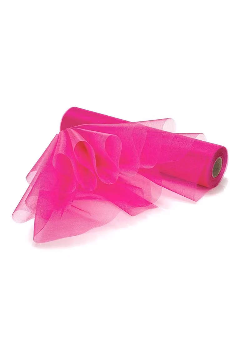 Neel Blue Organza Sheer Glitter Fabric Roll for Wedding, Birthday and Valentines Day Chair Bow Sashes, W: 29 cm, L: 25 m