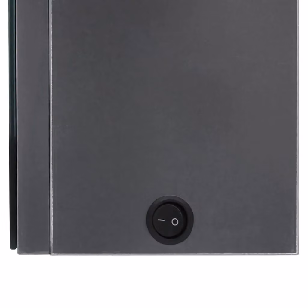 Berkfield Home LED Bathroom Mirror Cabinet in Glossy Grey, W/D/H: 89 x 14 x 62 cm – 4